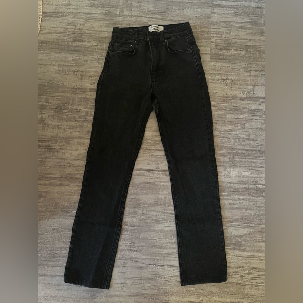 Reformation Black Straight Leg Jeans